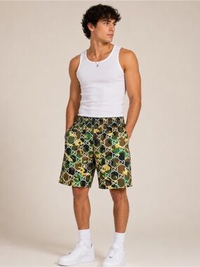 Asylum - GG Green Camo Athletic Shorts